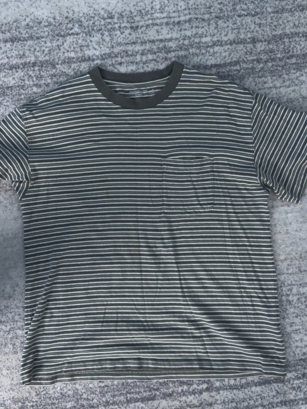 Abercrombie & Fitch Green Striped Oversized T-Shirt – M